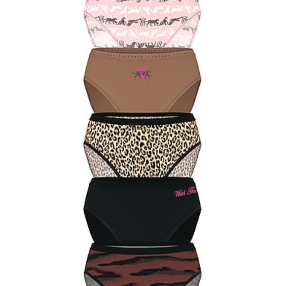 💗NWT! Comfy & Cute Victoria's Secret 5-Pk Stretch Cotton High-Leg Brief Panties - Picture 3 of 6
